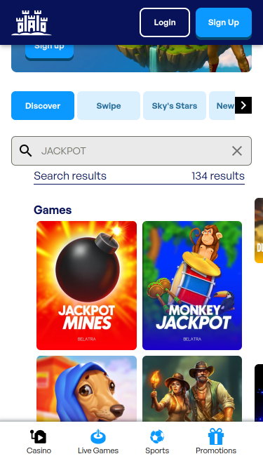 Sky Hills Casino Mobile Jackpot