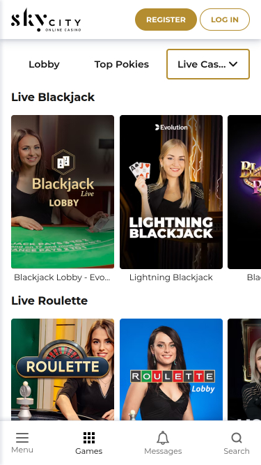 SkyCity Casino Mobile Live-Dealer