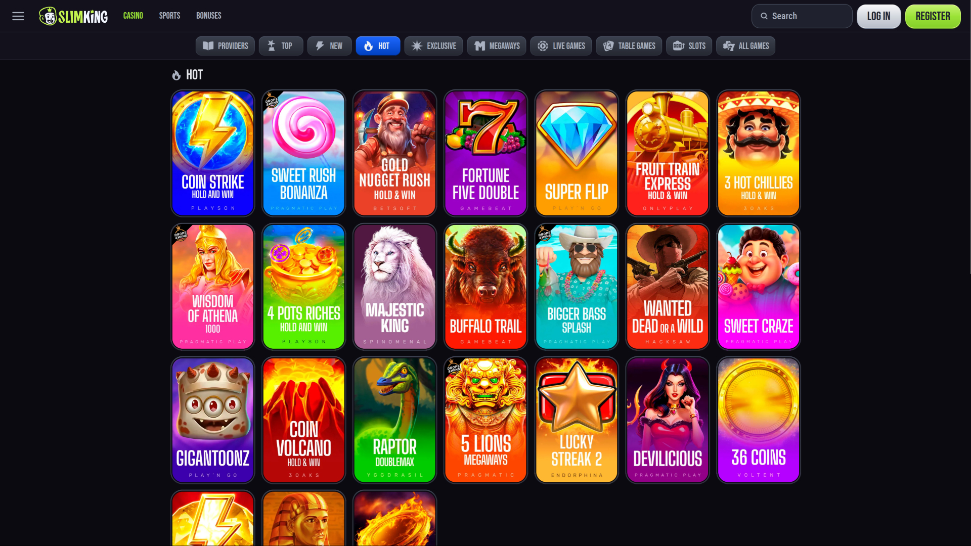 SlimKing Casino-Spiele