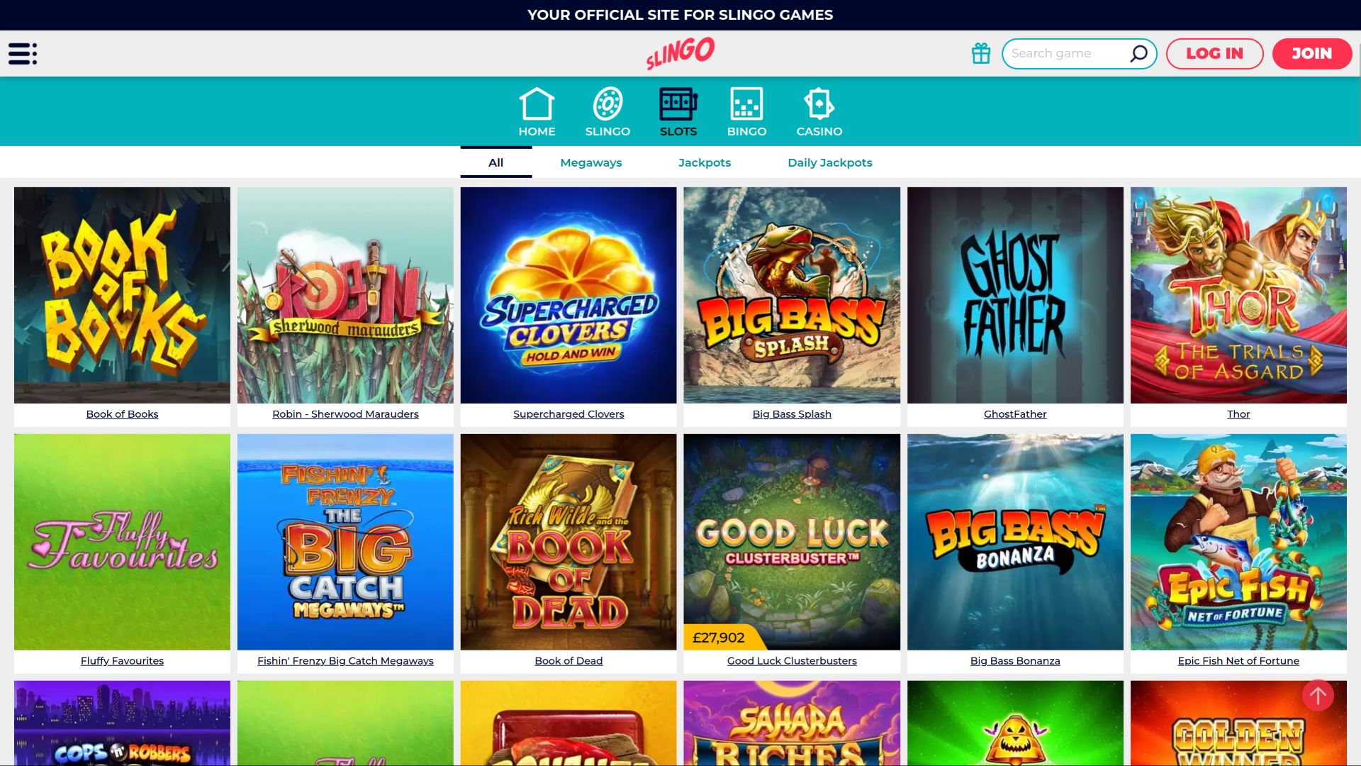 Slingo Casino Desktop-Spiele