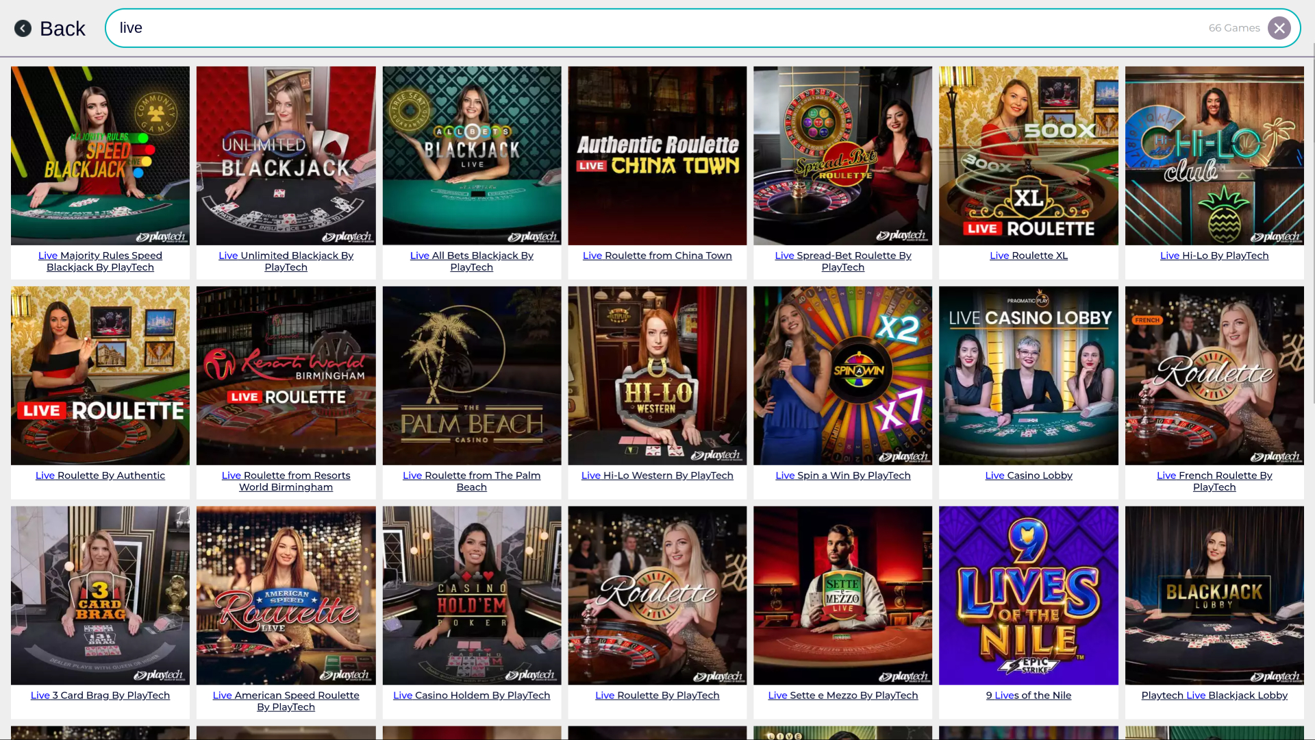 Slingo Casino Desktop-Live-Dealer
