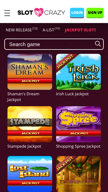 Jackpot móvil de Slot Crazy Casino