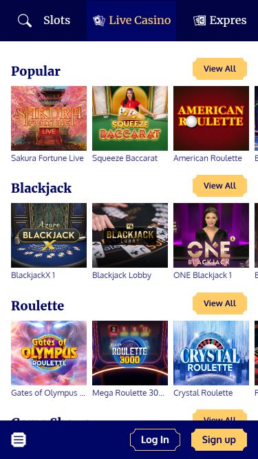 Crupier en vivo móvil de Slot Express Casino