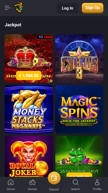 Jackpot mobile de Slot Hunter Casino