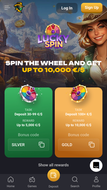 Tour chanceux mobile de Slot Hunter Casino