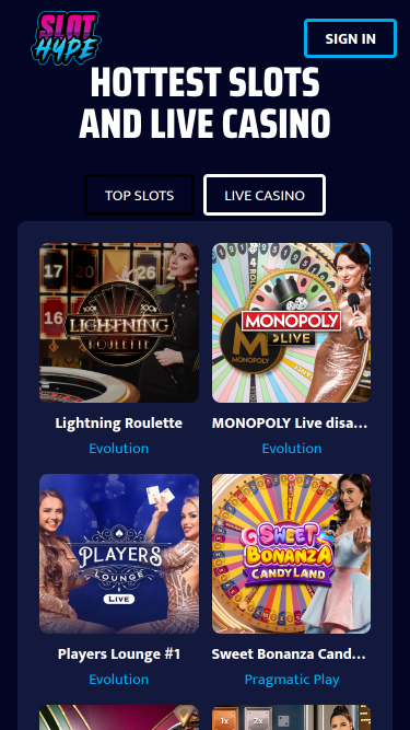 Slot Hype Casino Mobile-Live-Dealer