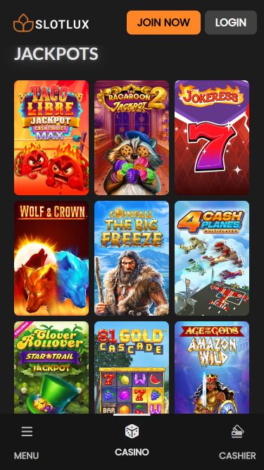 Jackpot do Slot Lux Casino Mobile
