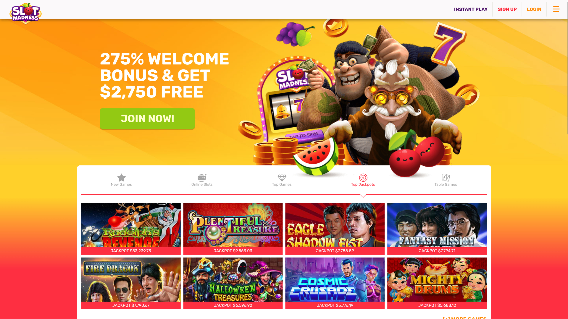 Джекпот Slot Madness Casino для ПК