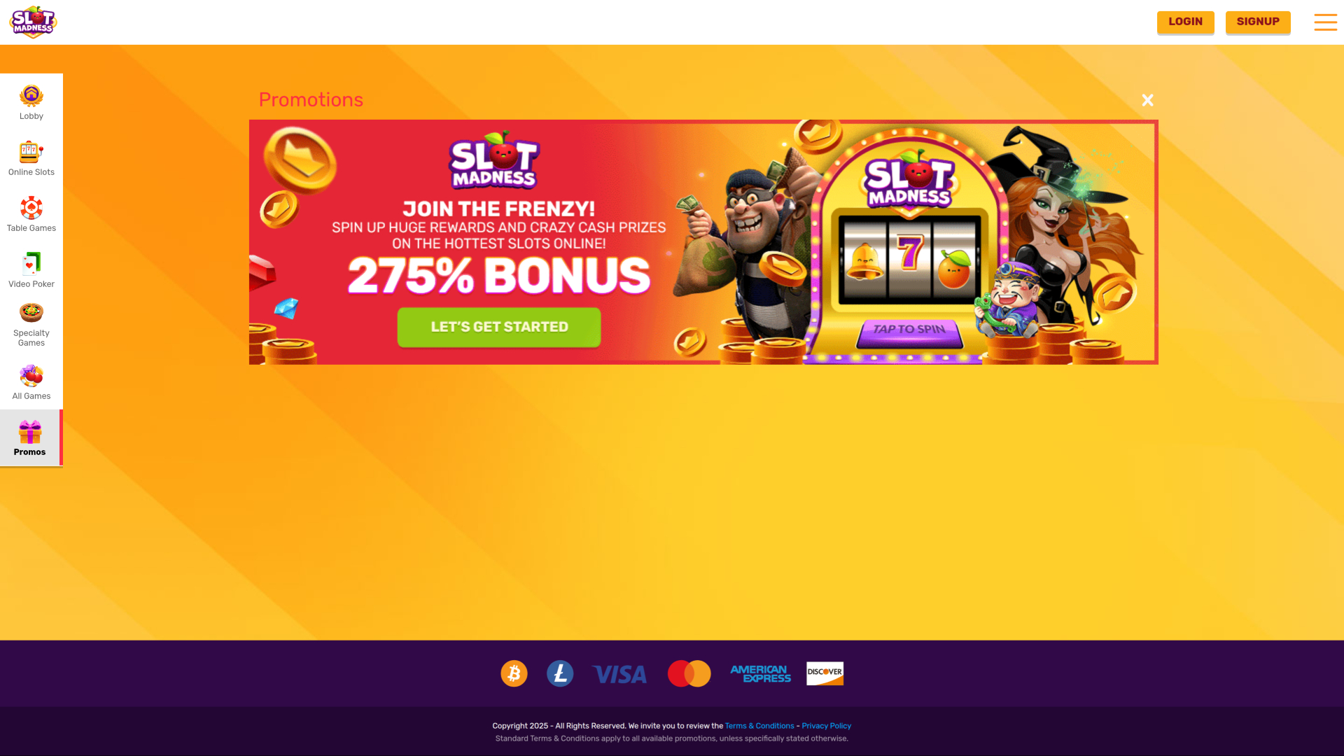 Акции Slot Madness Casino для ПК