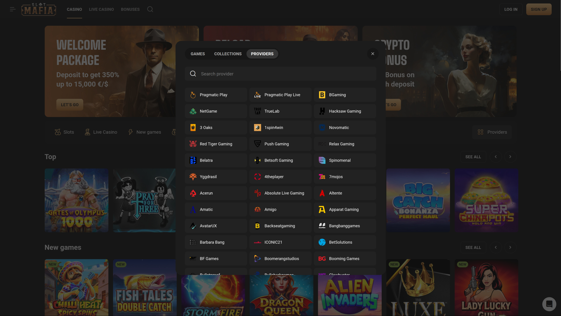 Développeurs de jeux sur bureau de SlotMafia Casino