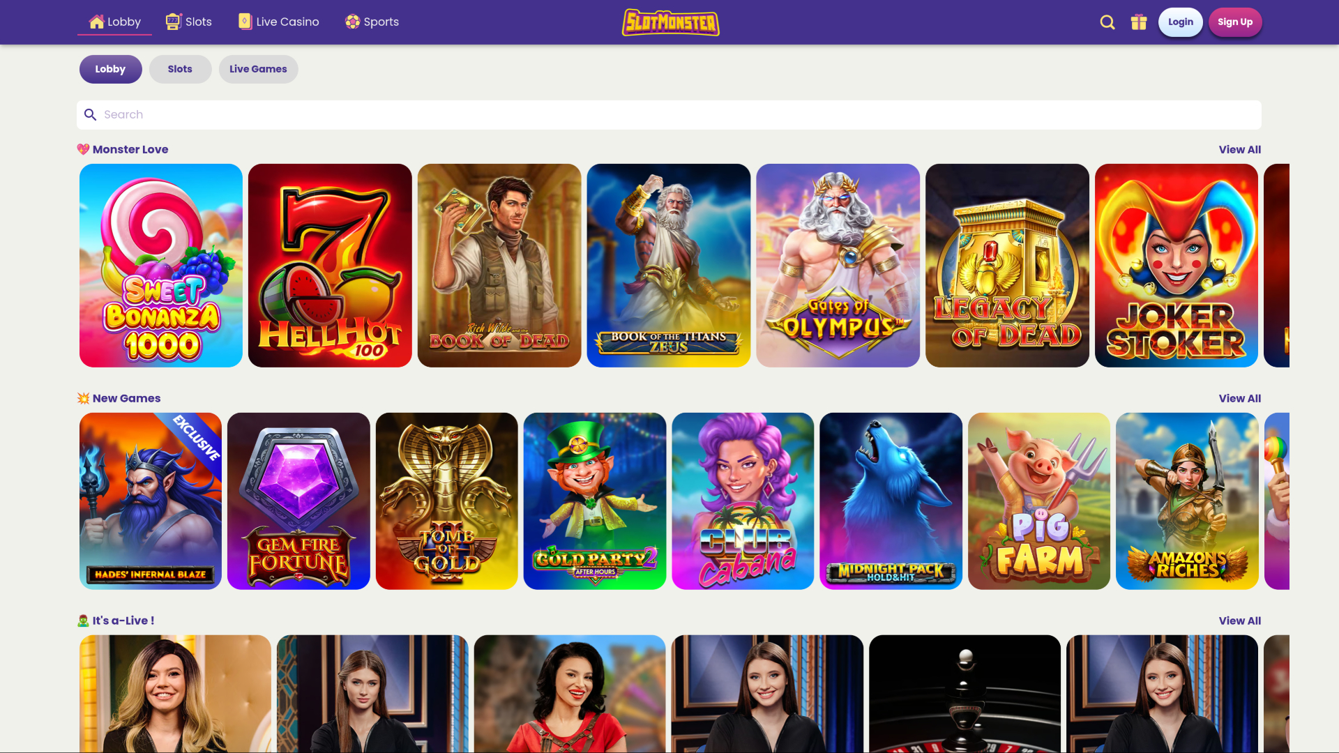 Giochi desktop di Slot Monster Casino