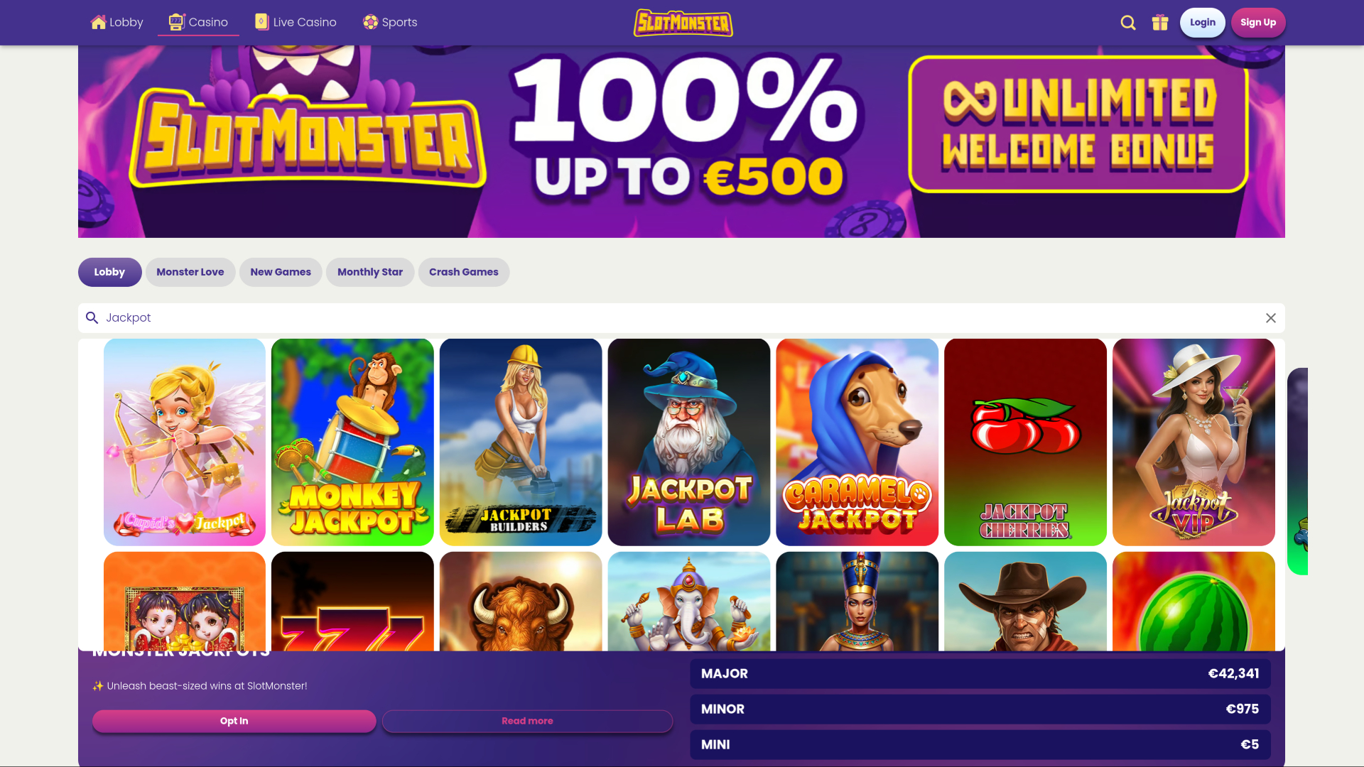 Slot Monster Casino Desktop Jackpot