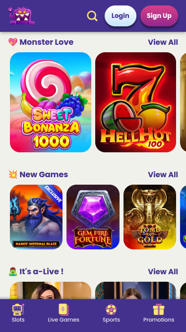 Giochi mobile di Slot Monster Casino