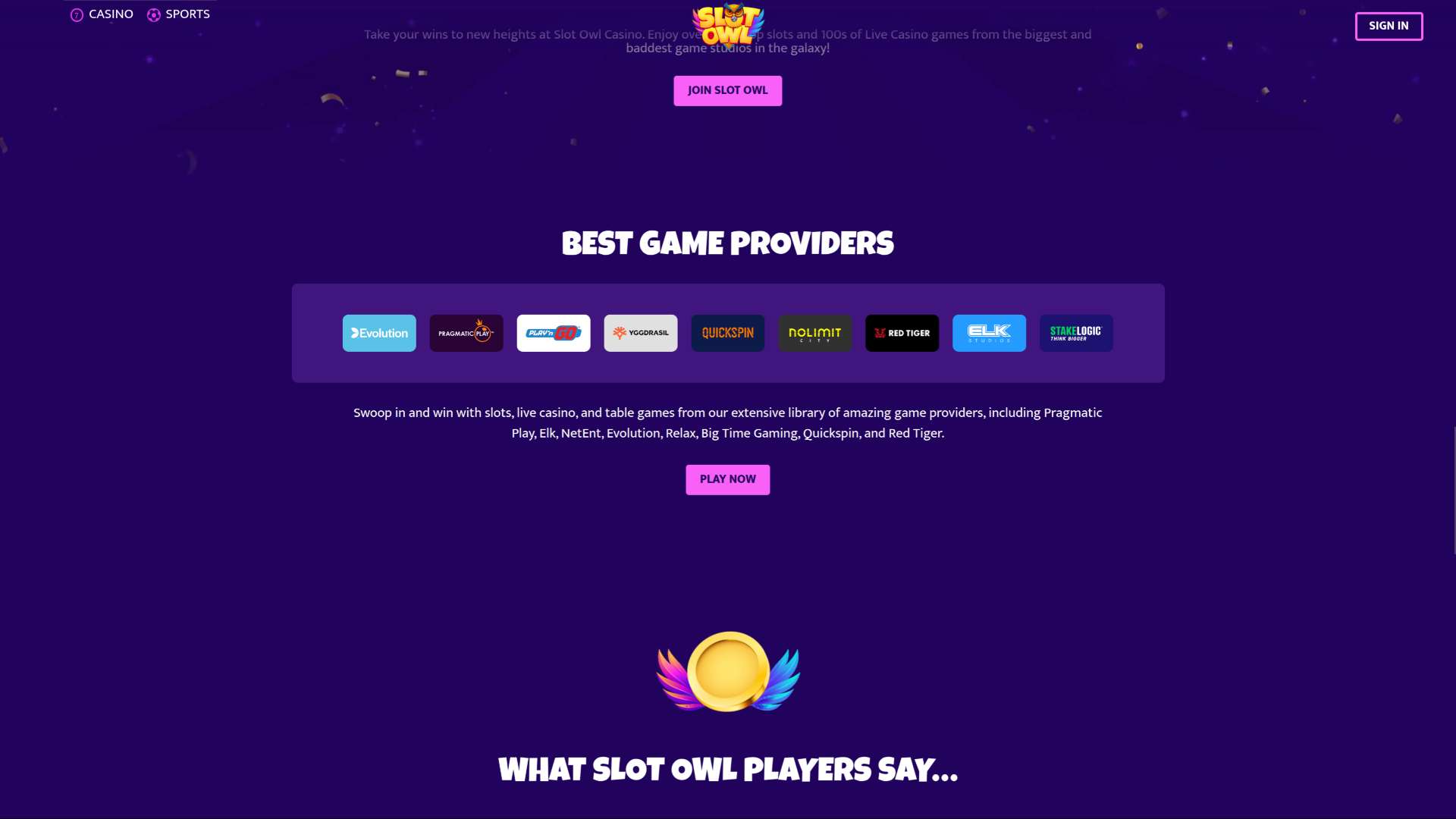 Développeurs de jeux sur bureau de Slot Owl Casino