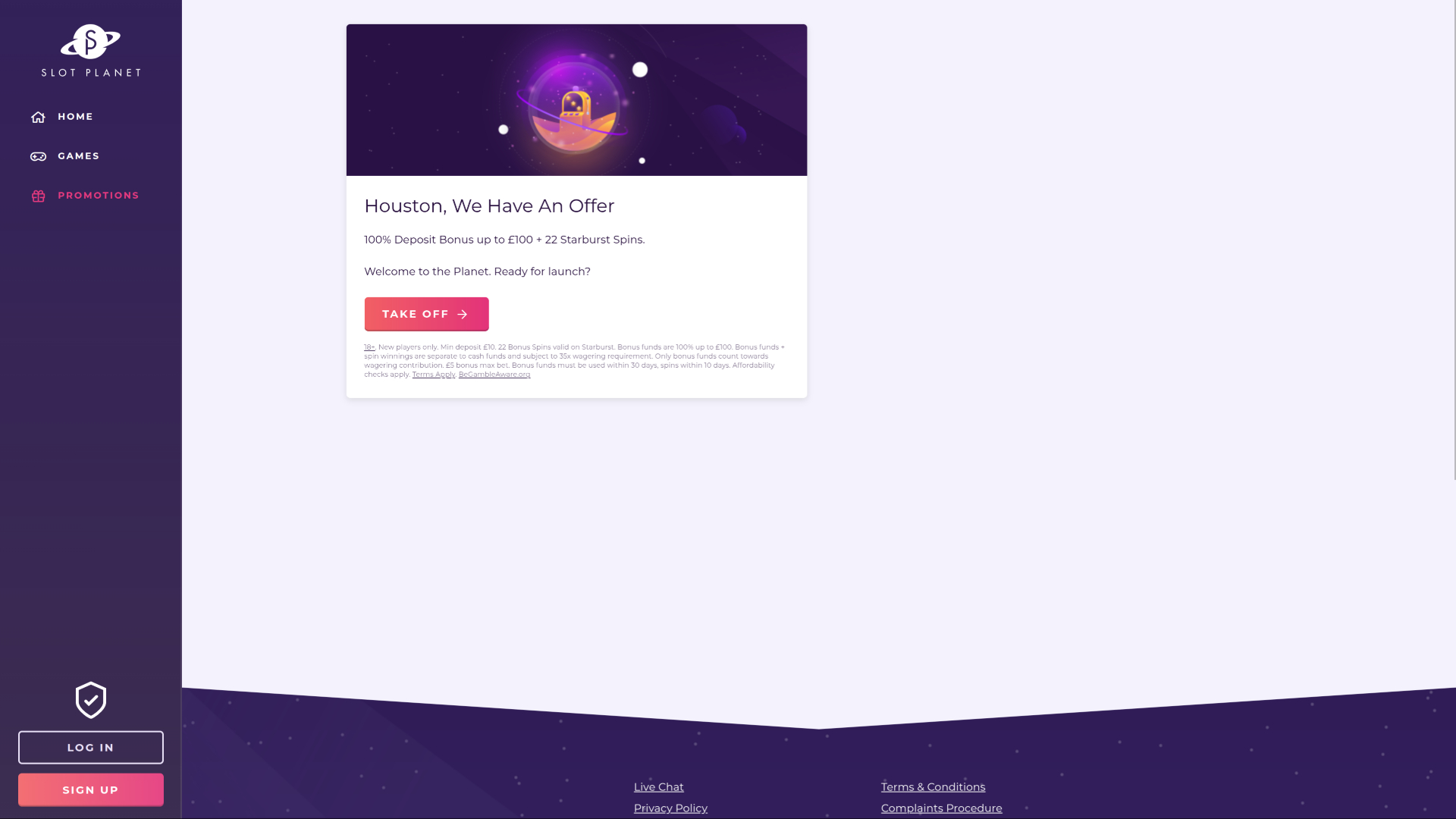 Slot Planet Casino Desktop Promotions