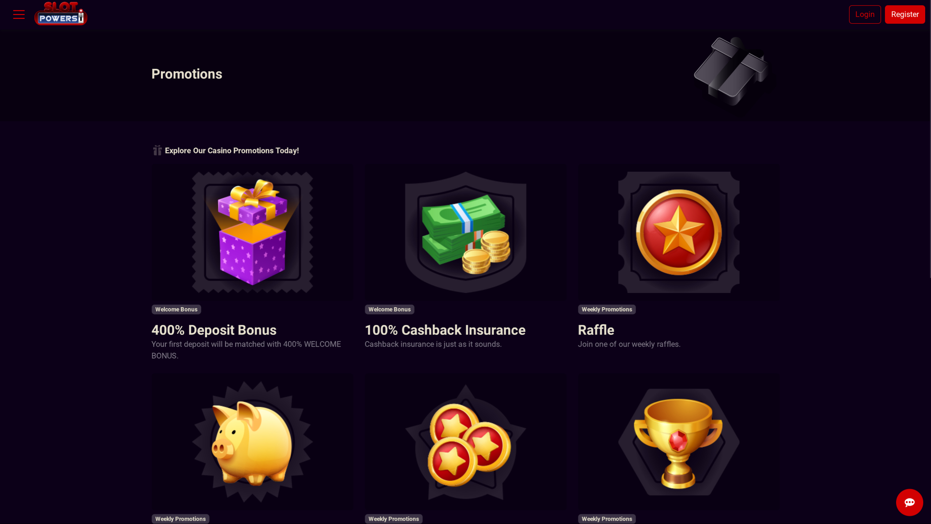 Promozioni desktop di Slot Powers Casino