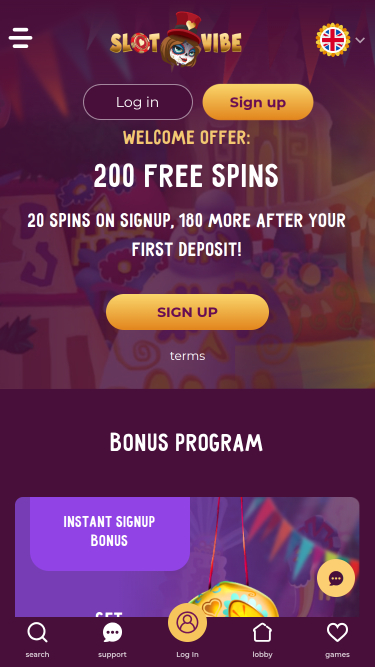 Promotions mobiles de SlotVibe Casino