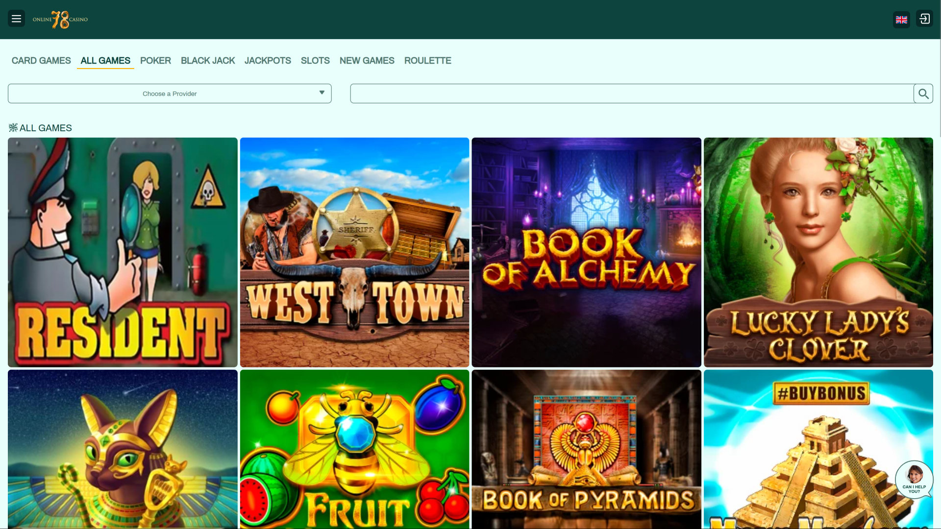 Juegos de escritorio de Slot78 Casino