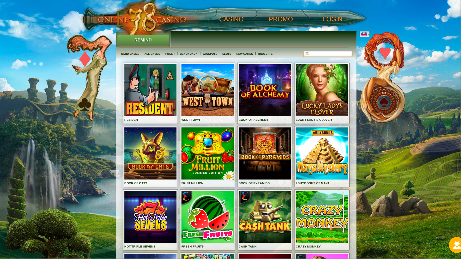 Página de inicio de escritorio de Slot78 Casino