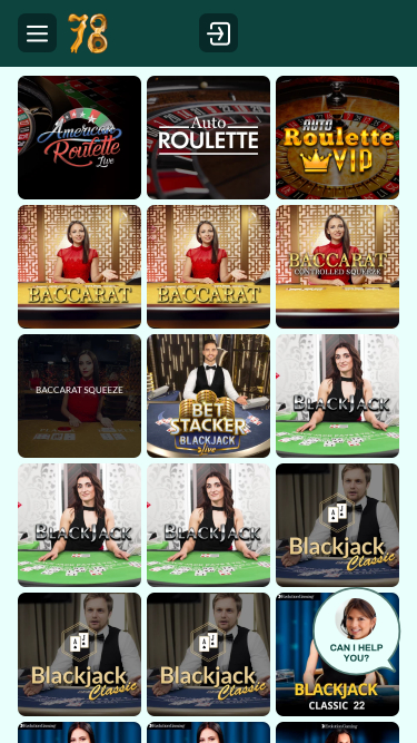 Crupier en vivo móvil de Slot78 Casino