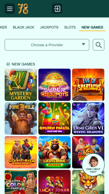 Nuevos juegos móviles de Slot78 Casino