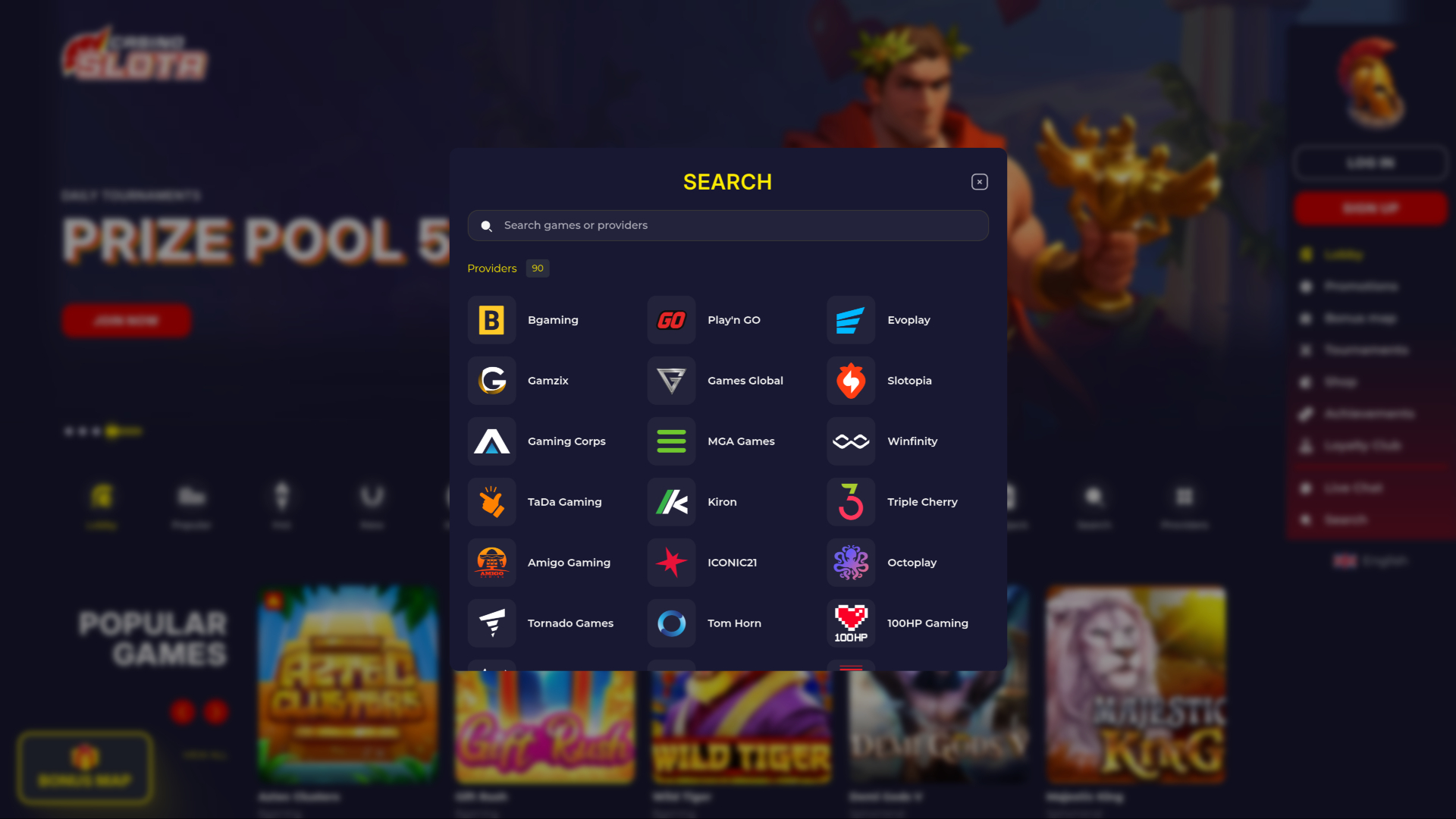 Développeurs de jeux sur bureau de Slota Casino