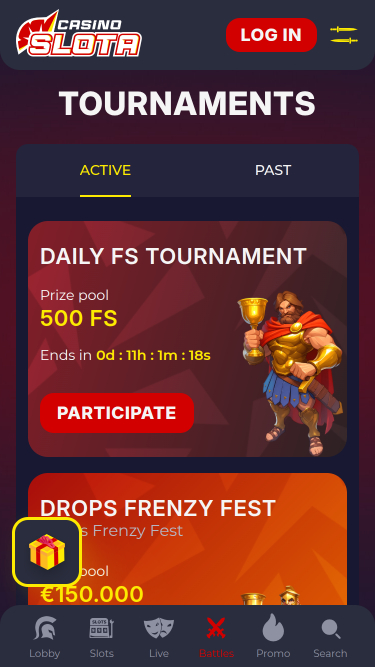 Tournois mobiles de Slota Casino