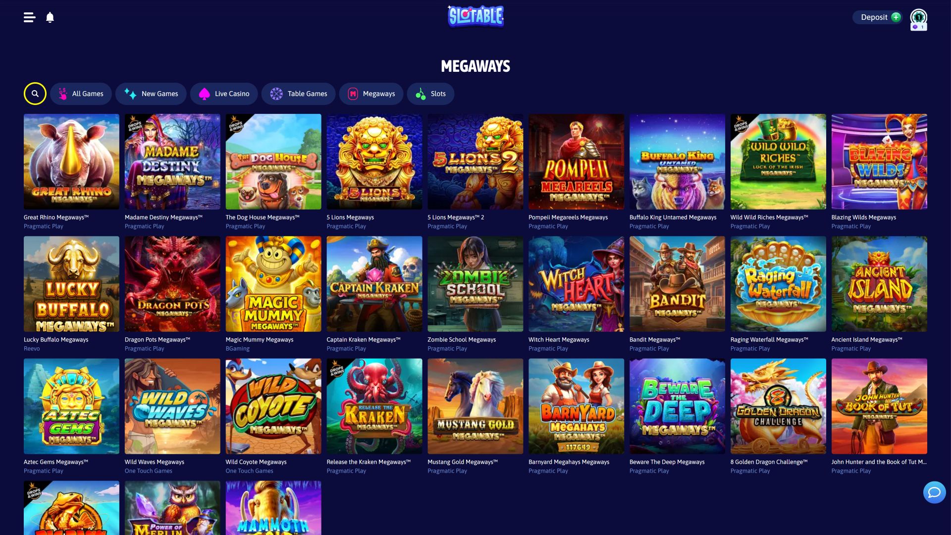 Jogos Megaways para desktop de cassino com slots