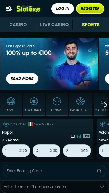 Casino mobile Slotex Sports