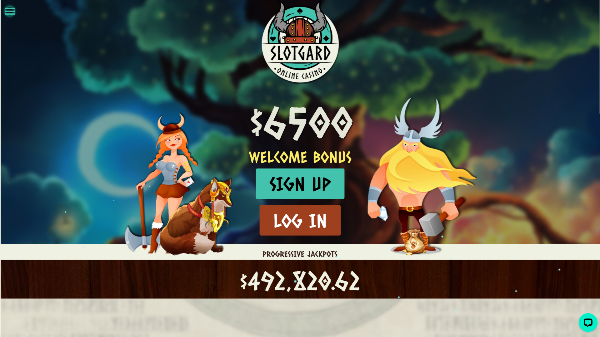 Page d'accueil de bureau de Slotgard Casino