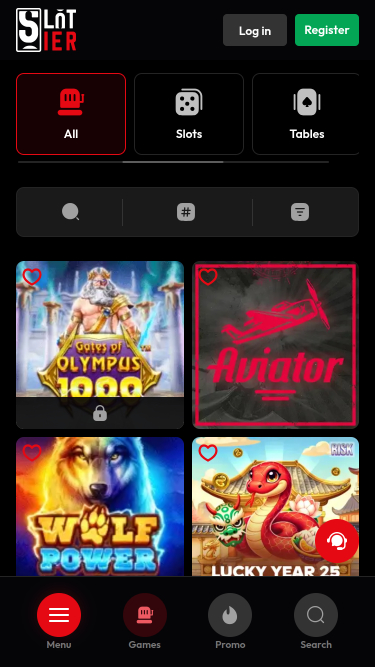 Juegos móviles de Slotier Casino