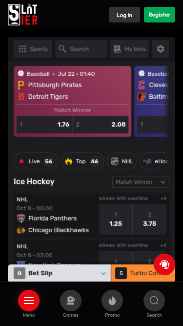 Deportes móviles de Slotier Casino