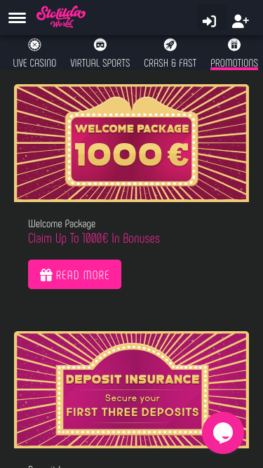 Promotions mobiles de Slotilda World Casino