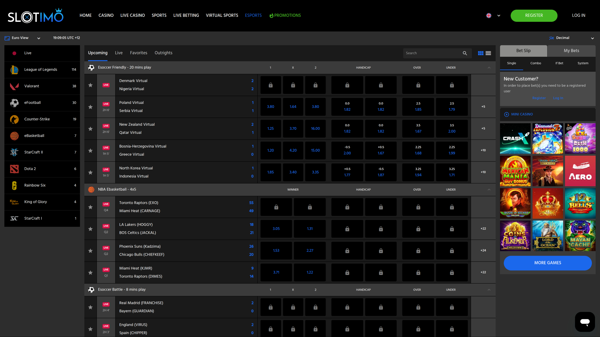 E-sport de bureau de Slotimo Casino