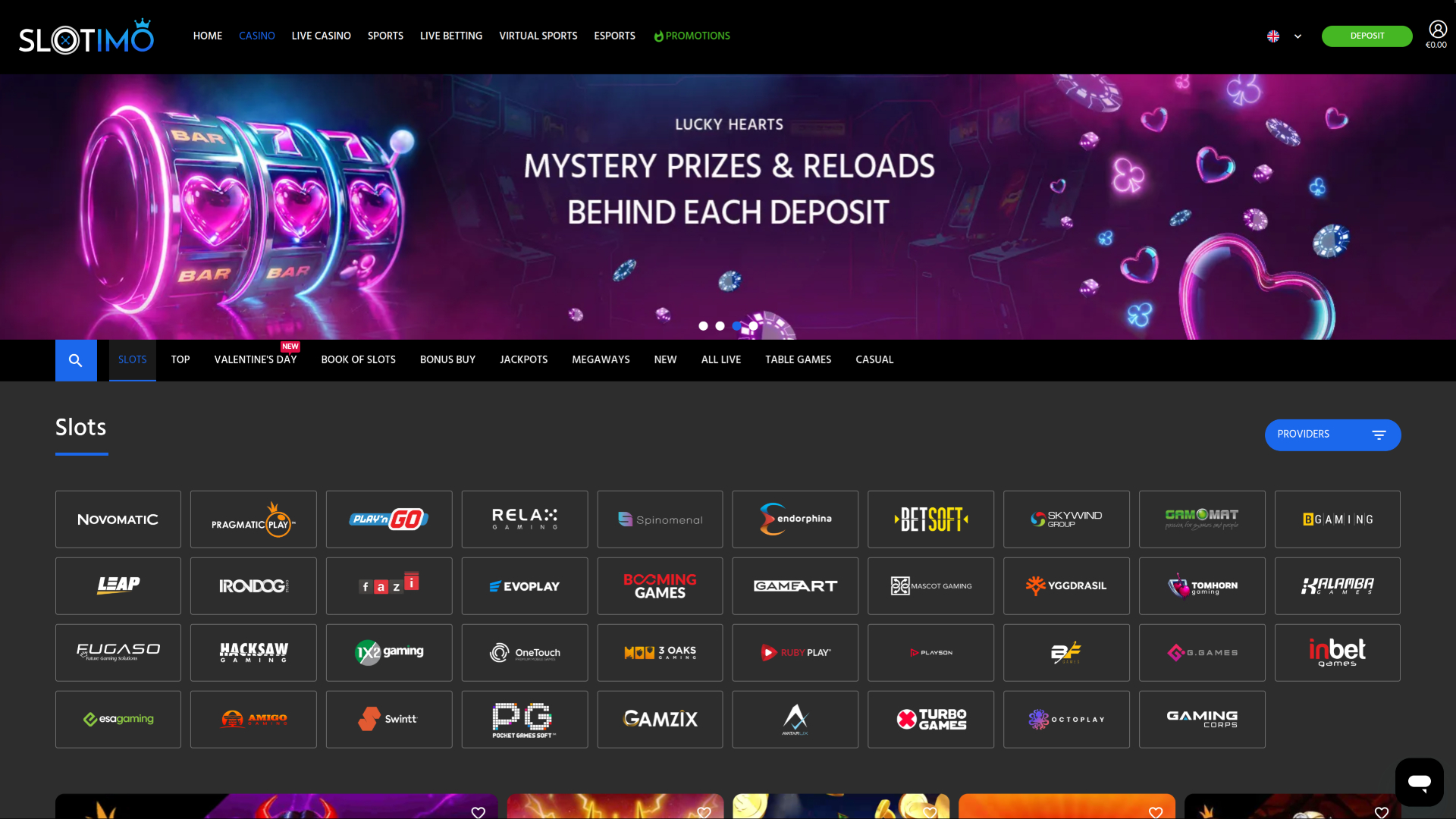 Développeurs du jeu de casino Slotimo pour ordinateur