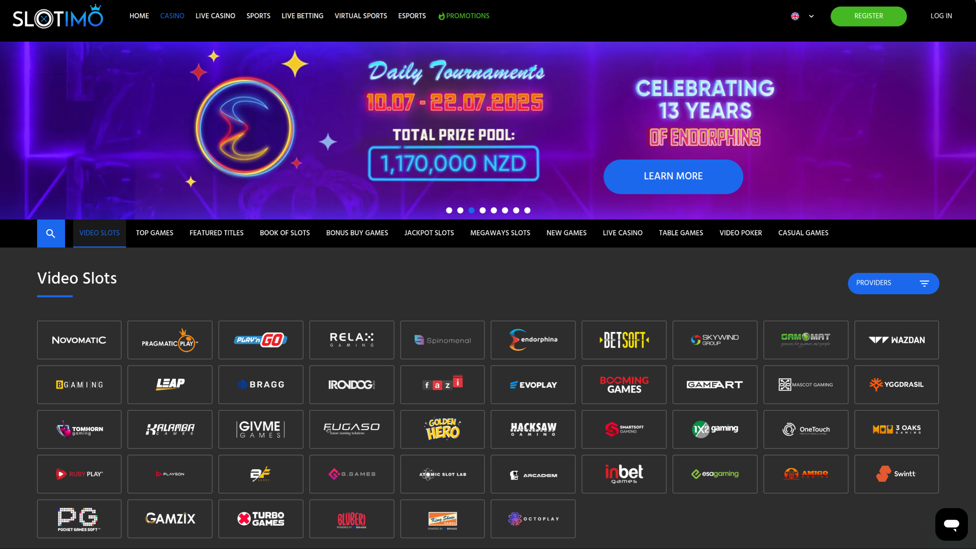 Développeurs de jeux de bureau de Slotimo Casino