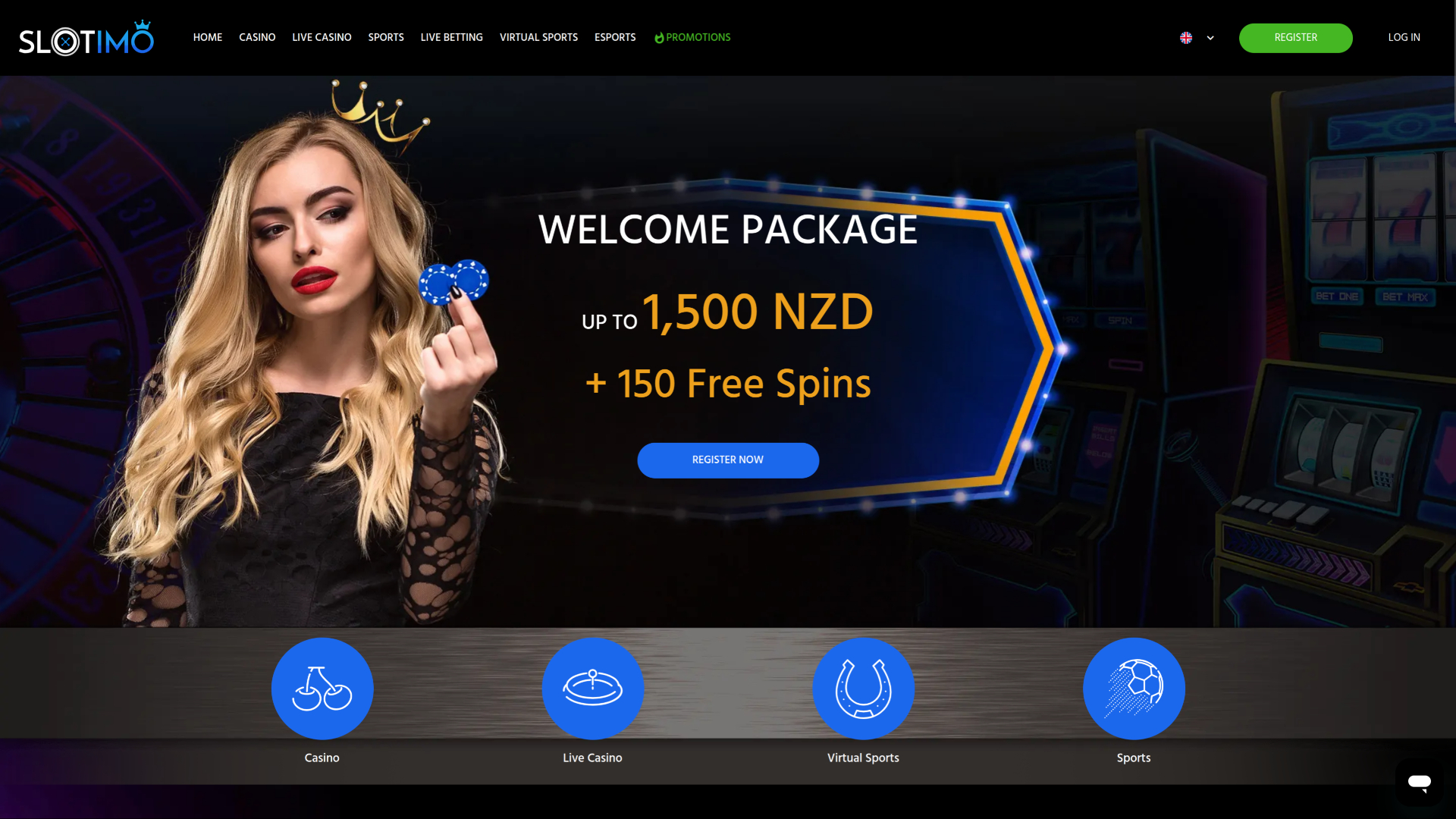 age d'accueil de bureau de Slotimo Casino