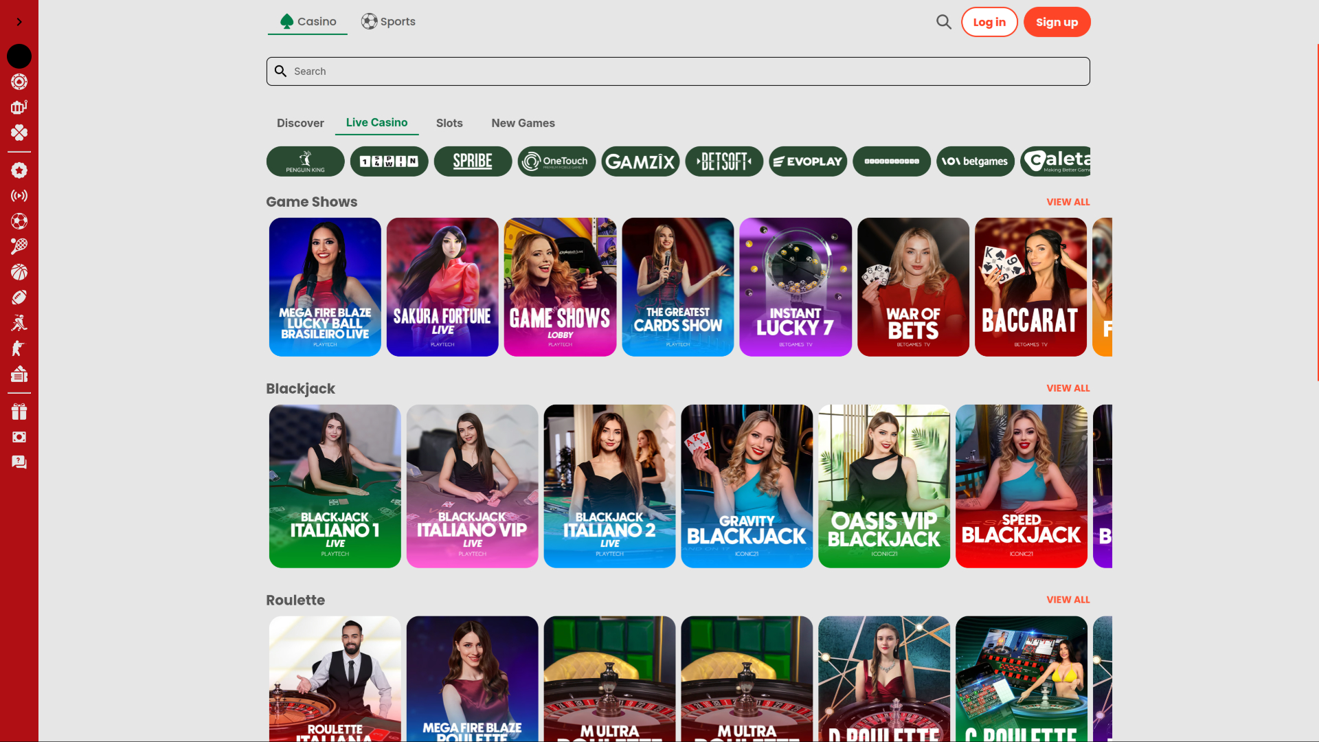 Slotit Casino Desktop Live dealer