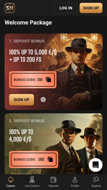 Promotions mobiles du casino SlotMafia