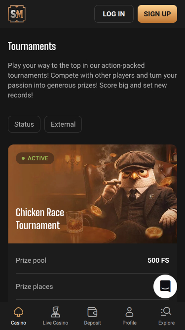 Tournois mobiles du casino SlotMafia