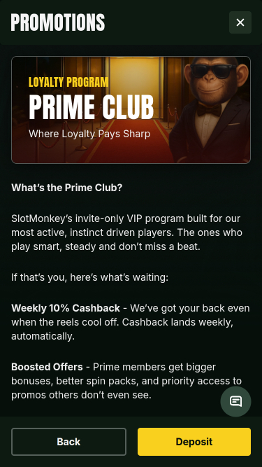 SlotMonkey Casino VIP Program