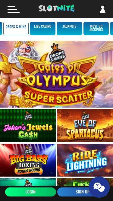 Drops and Wins mobiles de Slotnite Casino