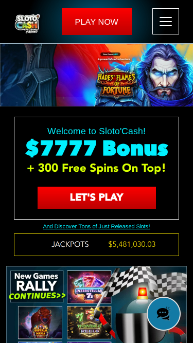SlotoCash Casino mobile Startseite