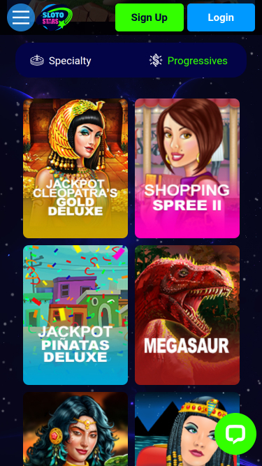 Jackpot mobile de Sloto Stars Casino