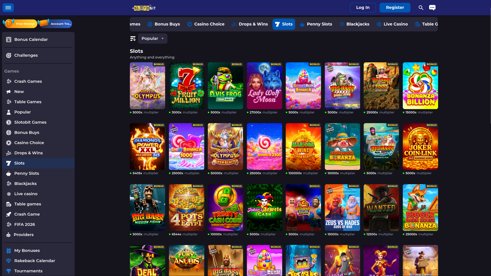Slotobit Casino Desktop Games