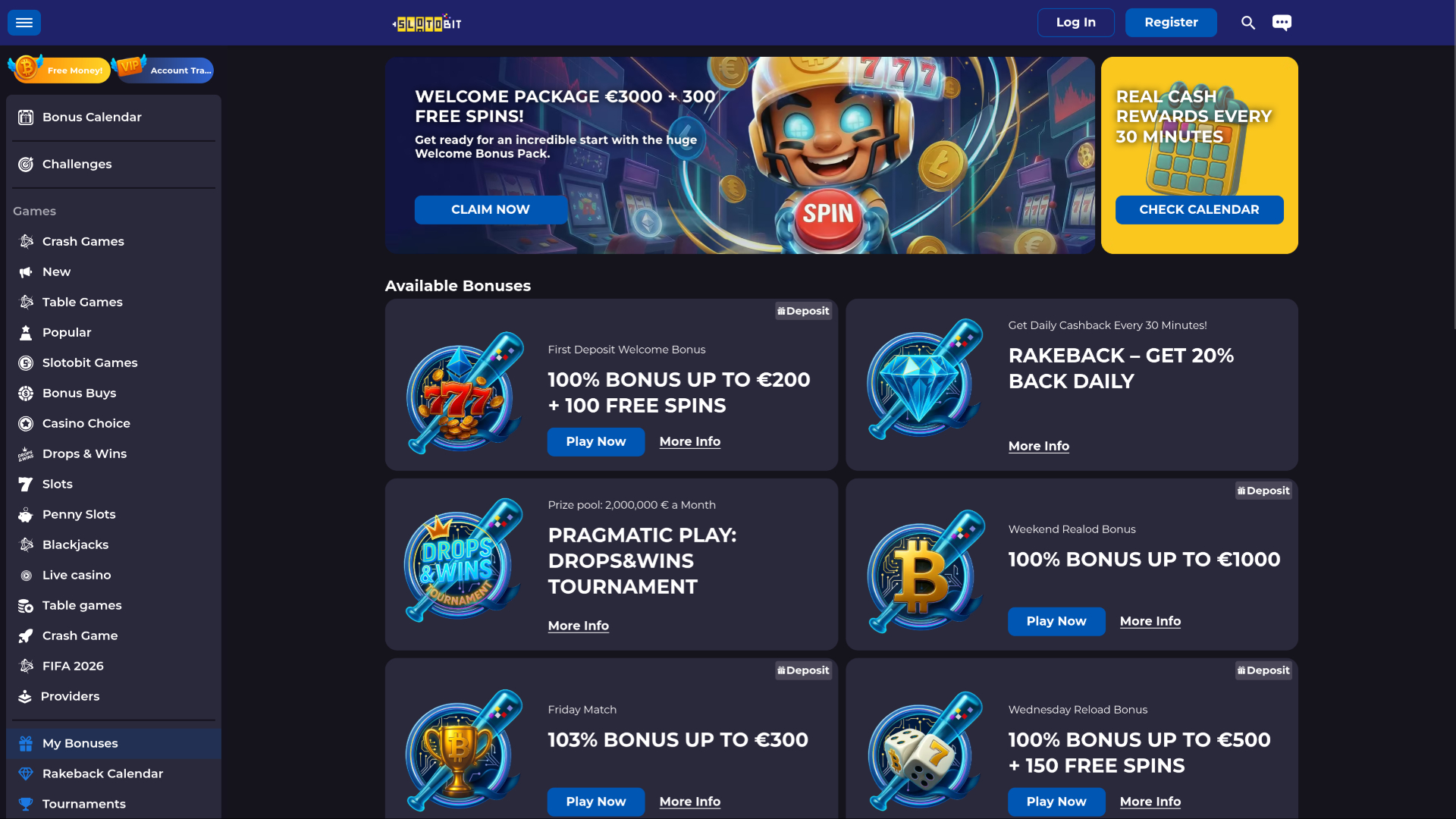Slotobit Casino Desktop Promotions