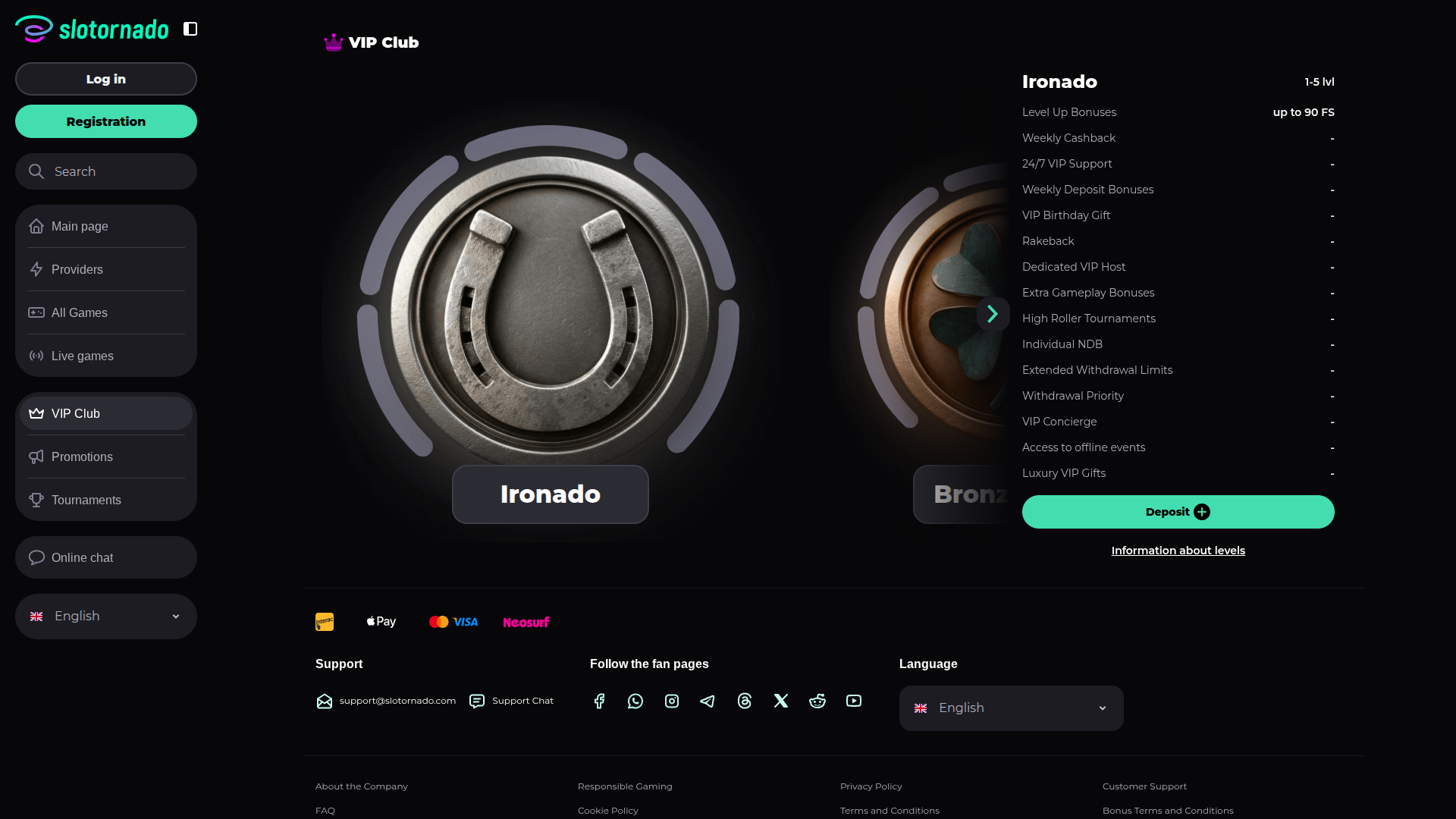 Slotornado Casino Desktop VIP Program