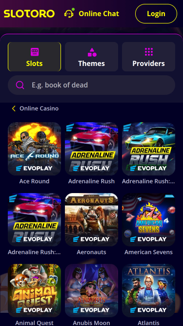 Slotoro Casino Games Desktop