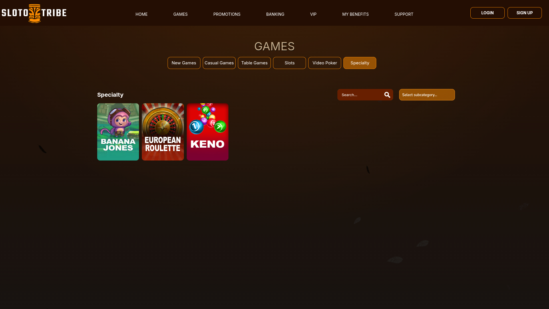 SlotoTribe Casino Desktop Specialty Games
