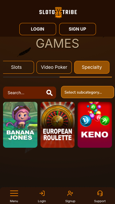 SlotoTribe Casino Mobile Specialty Games